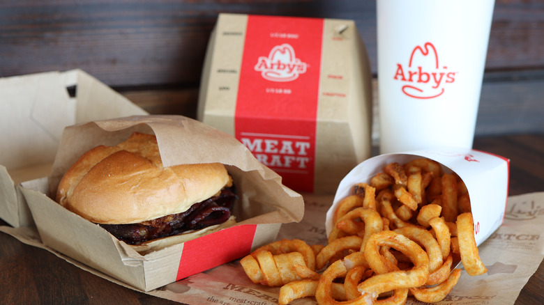 Arby's burger meal with fries