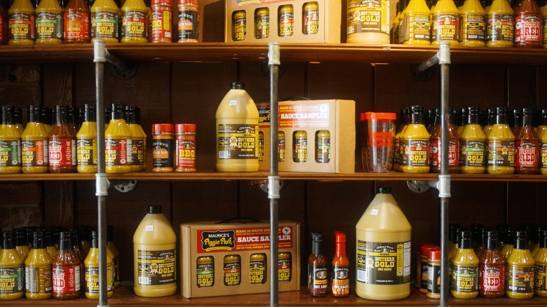 Maurice's bottled sauce shelf