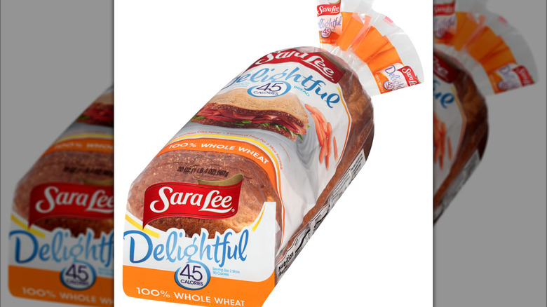 Sara Lee Delightful bread on a white background