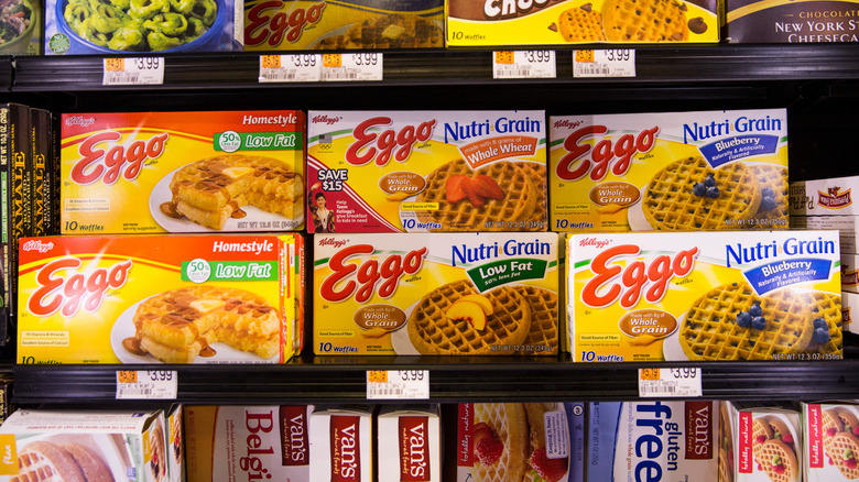 boxes of Eggo waffles