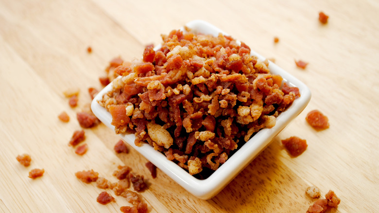 bowl of bacon bits