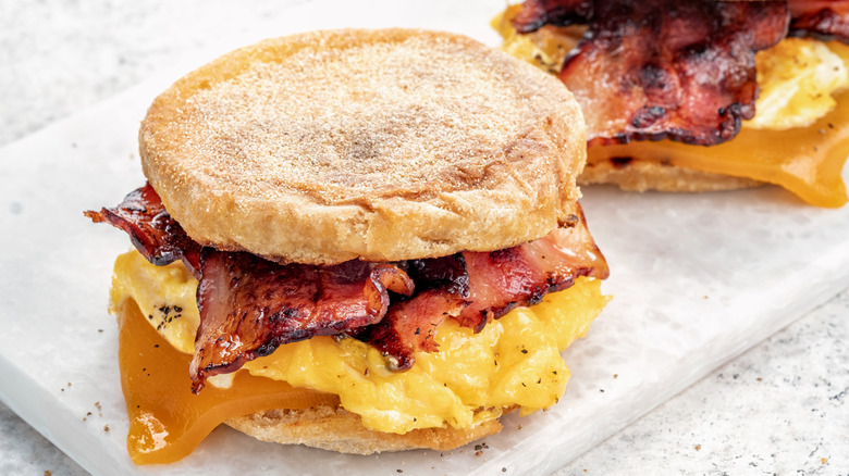 English muffin breakfast sandwich