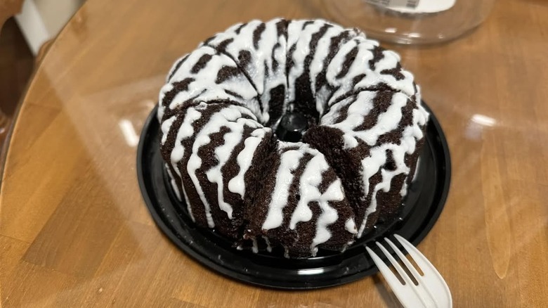 KFC chocolate bundt cake with fork