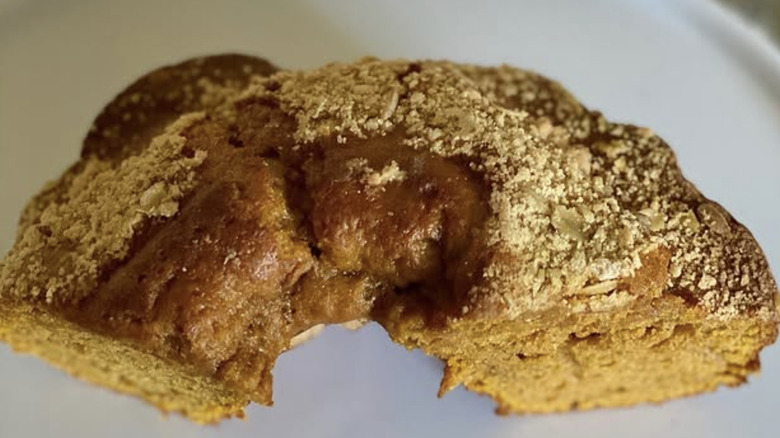 Closeup of pumpkin coffee cake