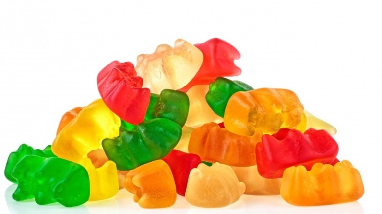 pile of multicolored gummy bears