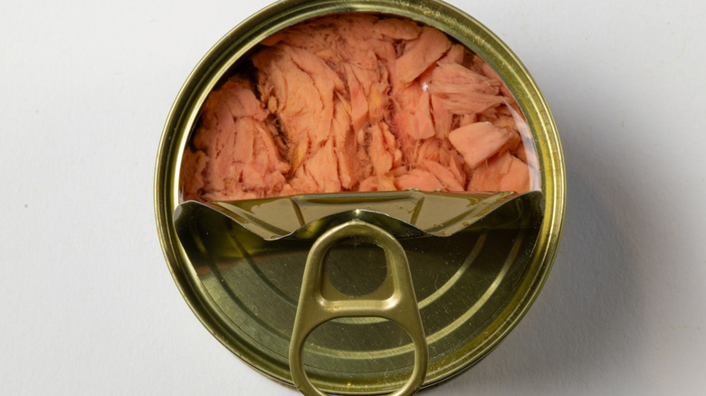 open can of tuna