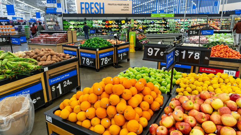 Produce section at Walmart