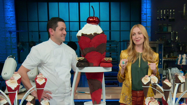 Christophe Rull and Christina Tosi with giant ice cream
