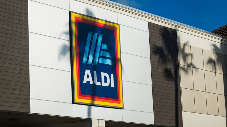 Sign on Aldi store