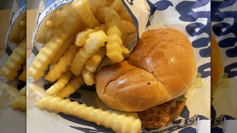 Culver's burger and crinkle cut fries