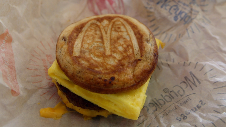 a sausage Egg McMuffin