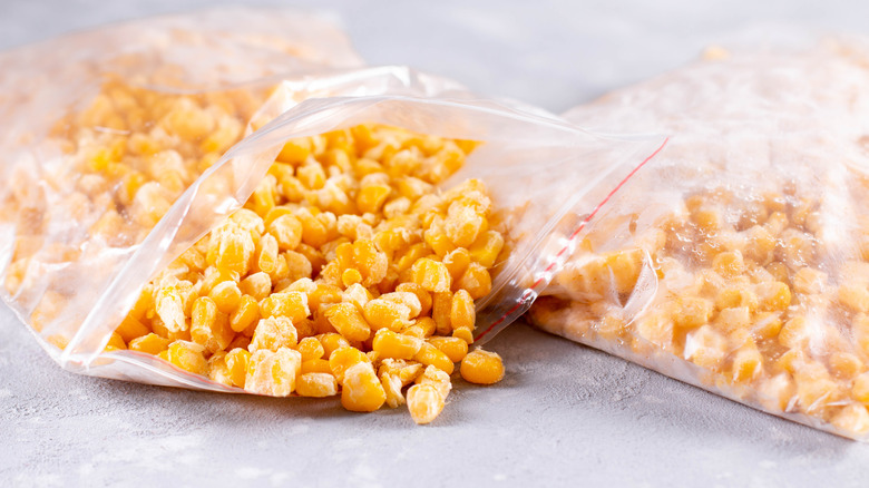 bag of frozen corn