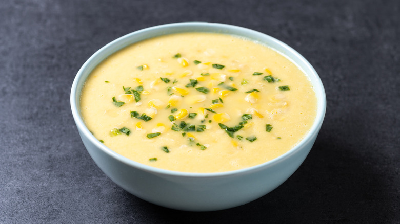 Bowl of corn soup