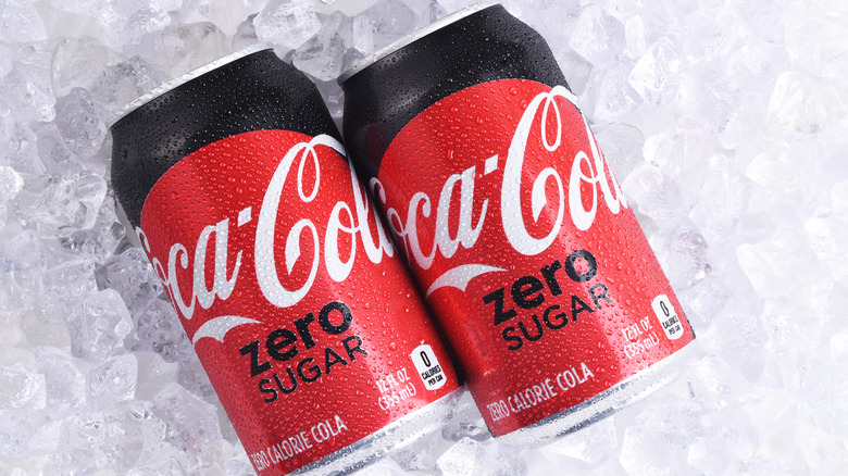 Coke zero sugar can on table