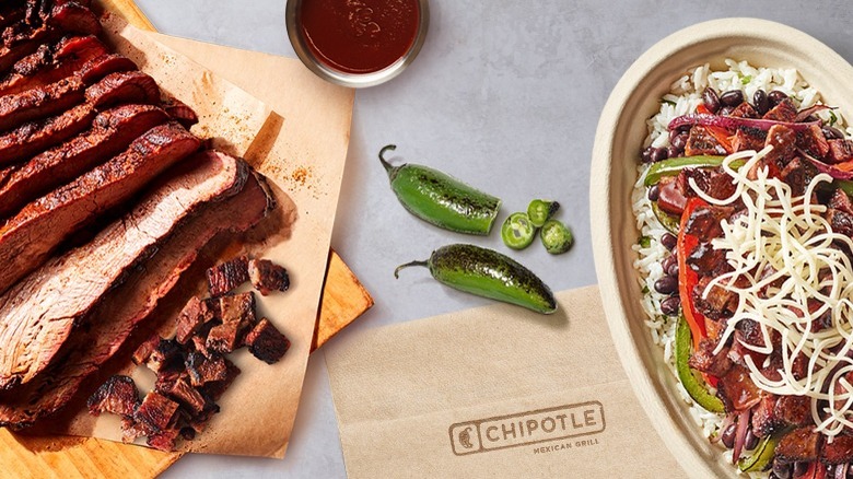 Sliced brisket with jalapeno pepper