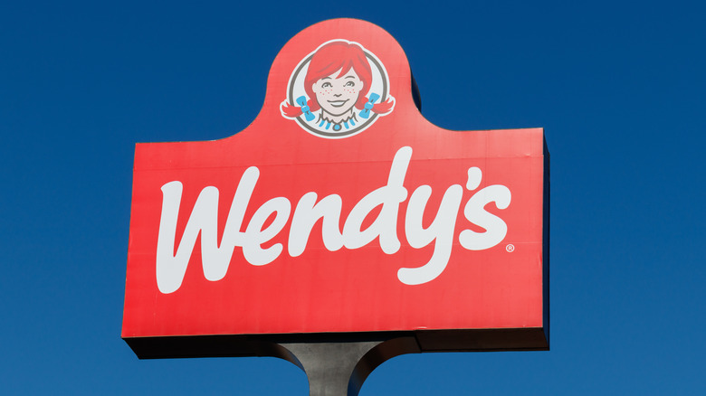 Wendy's Logo Against Blue Sky