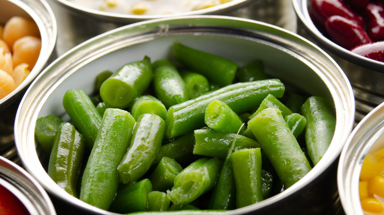 Open can of green beans