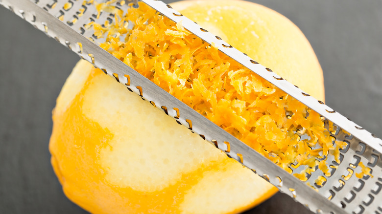 zesting a lemon