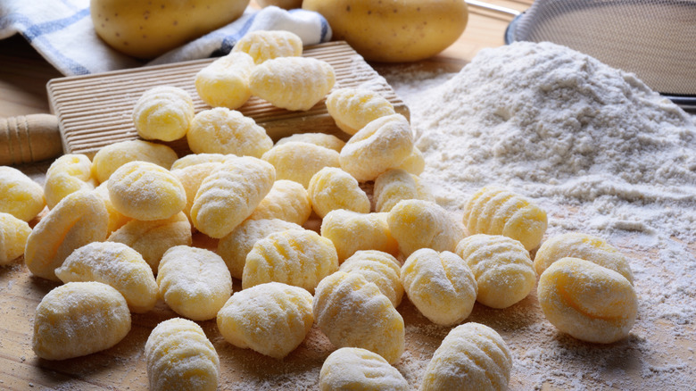 Gnocchi on a floured surface