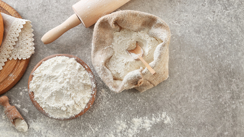 Bowl of wheat flour