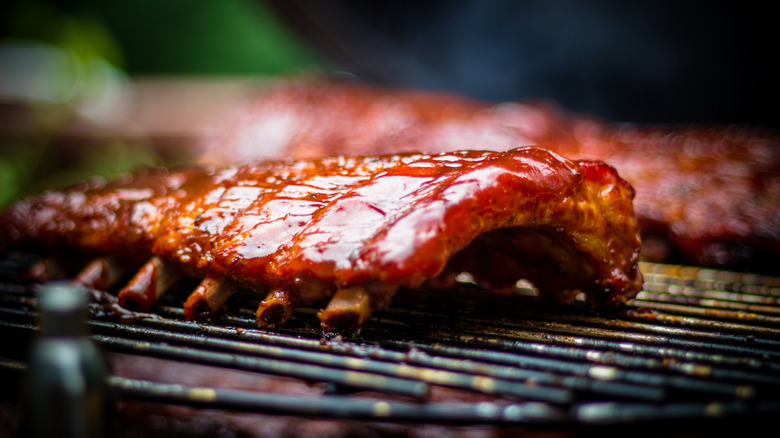 ribs on a grill