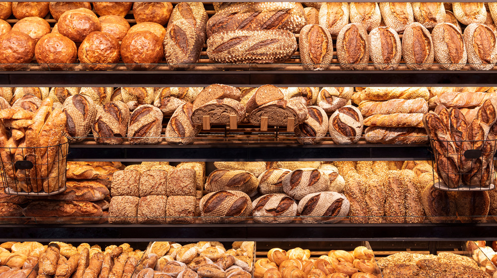 Selection of breads at a specialty bakeshop