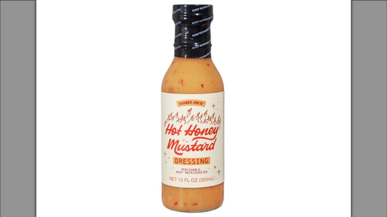 Bottle of Trader Joe's hot honey mustard dressing