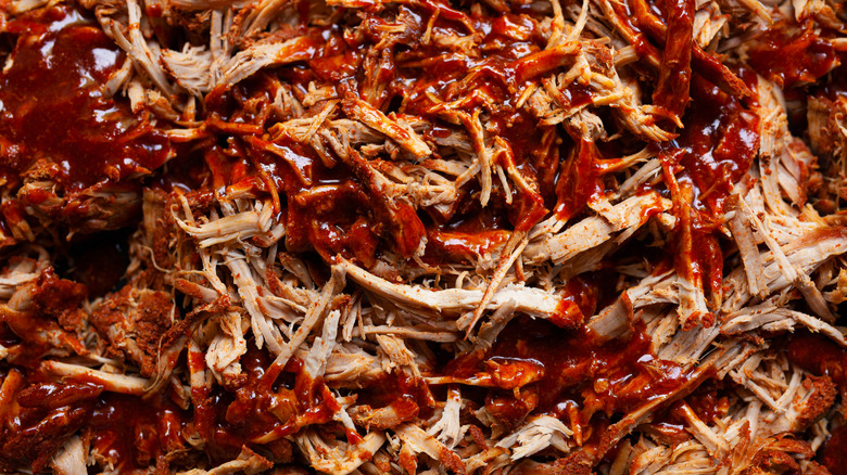pulled pork with barbecue sauce