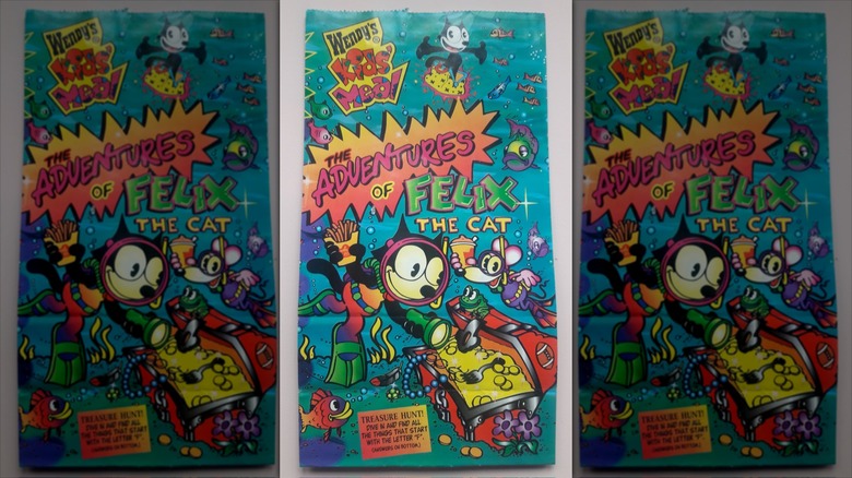 Wendy's kids' meal bag featuring Felix the Cat