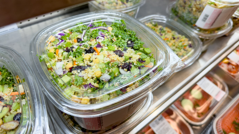 Pre-packaged green salads at Costco