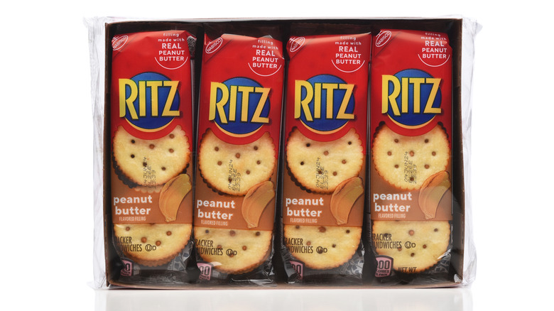Individually-wrapped Ritz Peanut Butter Cracker Sandwiches in a box