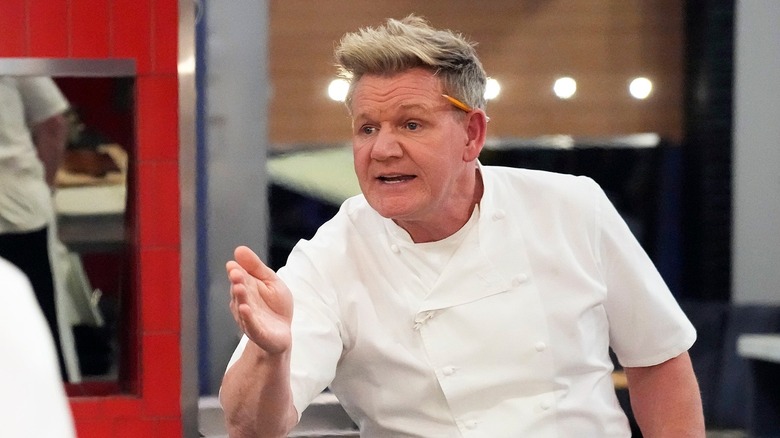 Gordon Ramsay gesturing on Hell's Kitchen