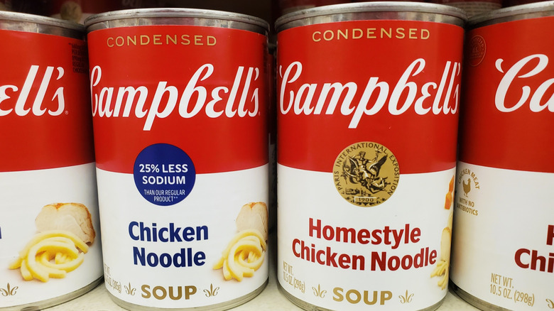 Variety of Campbell's soup cans