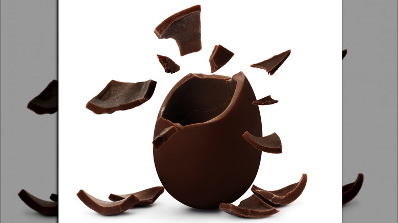 hollow chocolate egg shattering