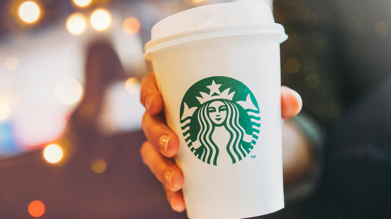 Close up of a Starbucks cup
