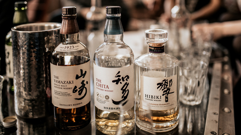 Japanese whisky on a bar