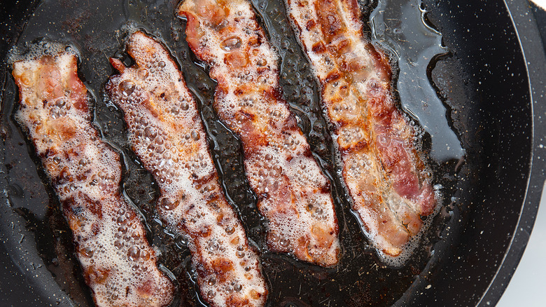 Four crispy strips of bacon 