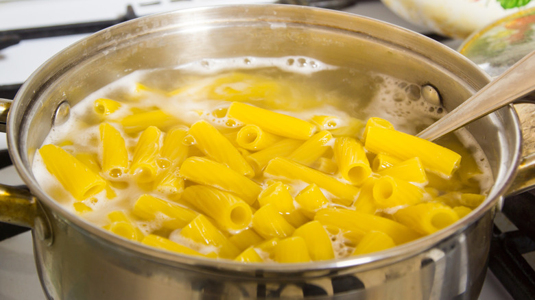 Pot of pasta cooking