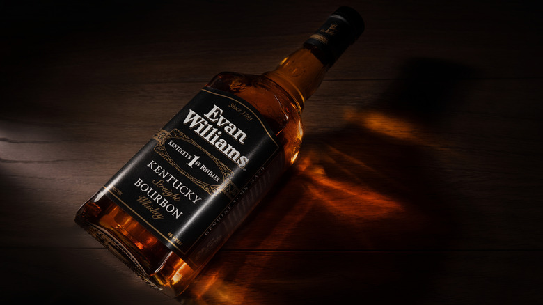 A bottle of Evan Williams whiskey