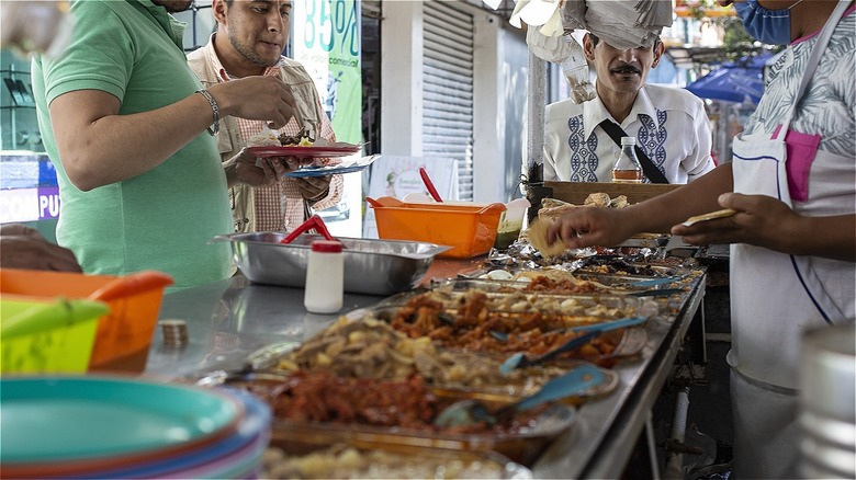 Mexican street food stall 