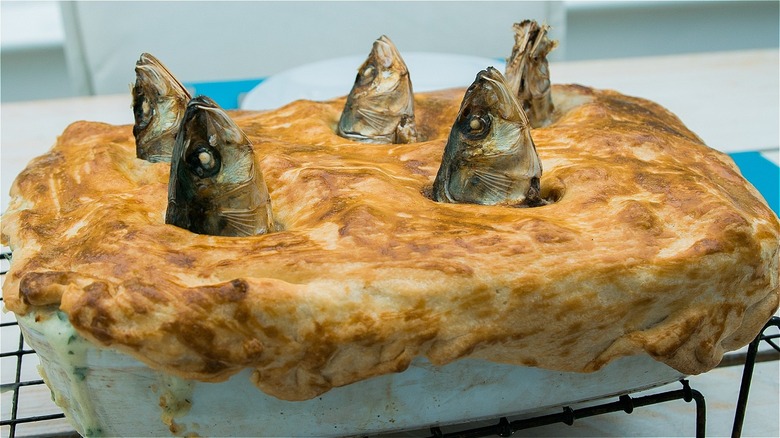 Stargazy pie with pilchards