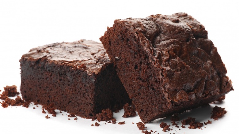 two chocolate brownies