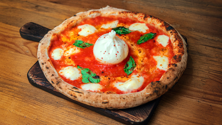 Burrata on pizza