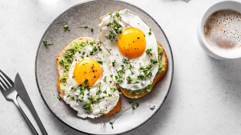 fried eggs on toast