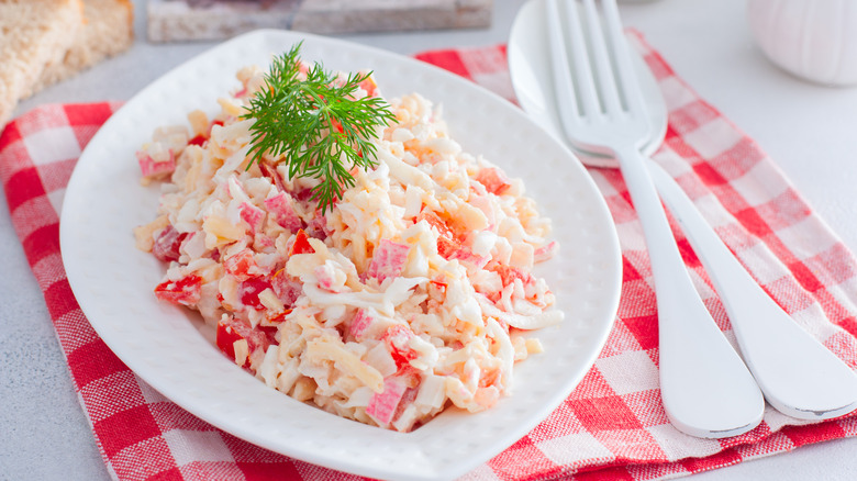 Crab salad in a bowl
