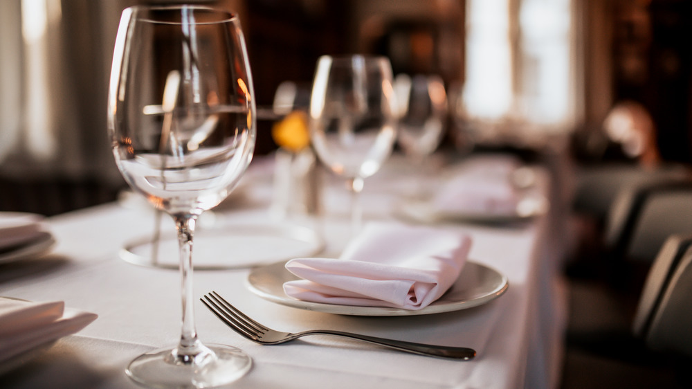 Fine dining restaurant tablescape
