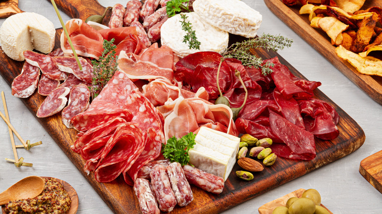Different charcuterie meats