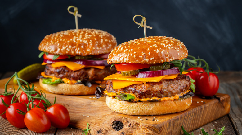 raw burger meat