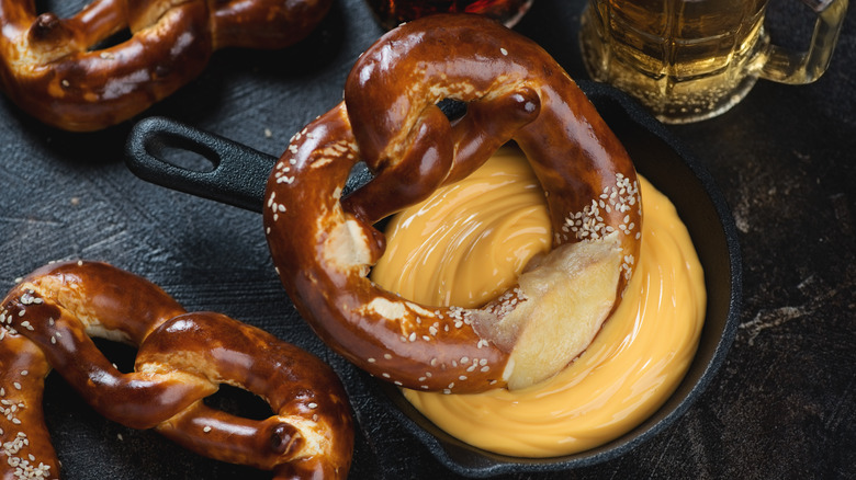 Pretzel and cheese dip