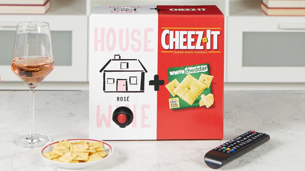 Cheez-It and House Wine Rose and White Cheddar combo box